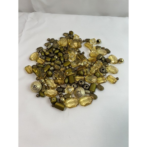 Other - ASSORTED GOLDTONE/MOSS PLASTIC BEADS-100+BEADS -GREAT FOR JEWELRY DESIGNERS!!!!